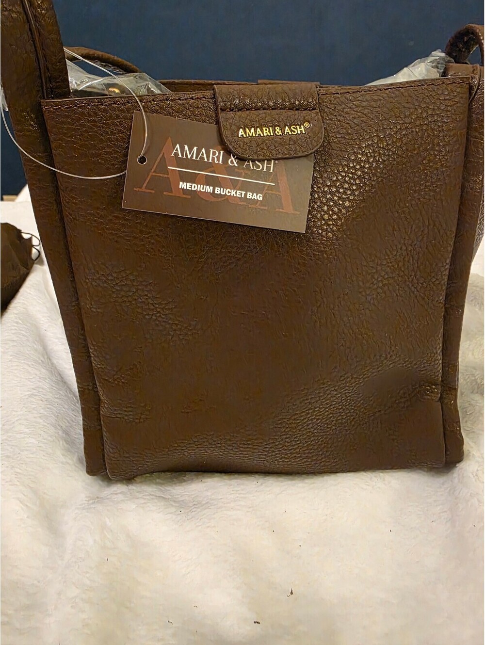 Amari & Ash brown mini bucket bag